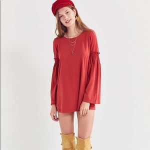 UO Truly Madly Deeply Ruffled Bell-Sleeve Tunic